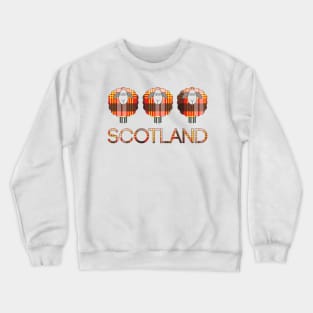 Trio of Scottish Red, Yellow, Black and White Tartan Patterned Sheep Crewneck Sweatshirt